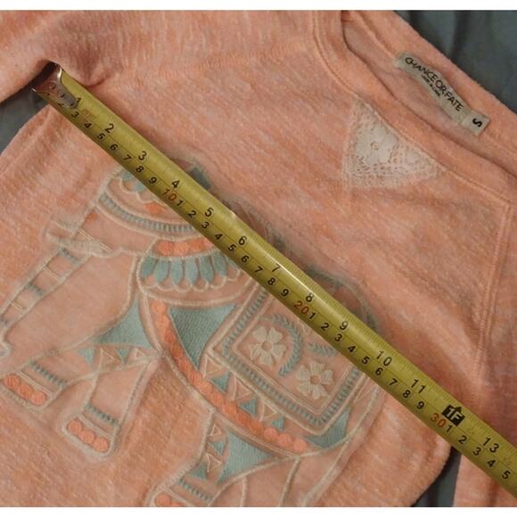 Pink Sheer Elephant Lightweight Boho Shirt Top Chance or Fate Women’s Size Small - Picture 5 of 8